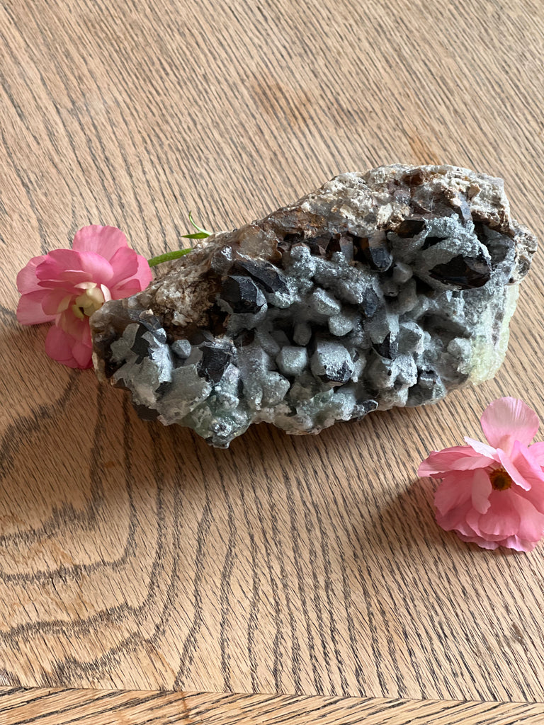 BLACK TOURMALINE CLUSTER CRYSTAL