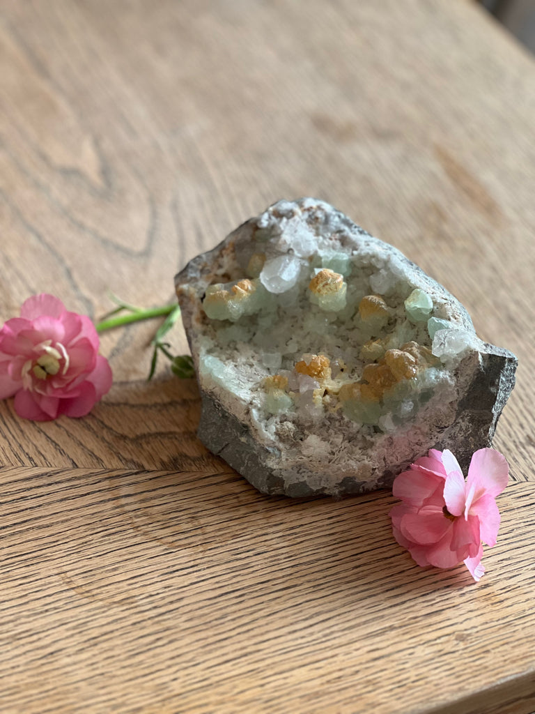 FLUORITE AND CALCITE CRYSTAL